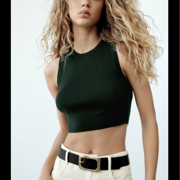 Zara Cropped Knit Top - Picture 1 of 4